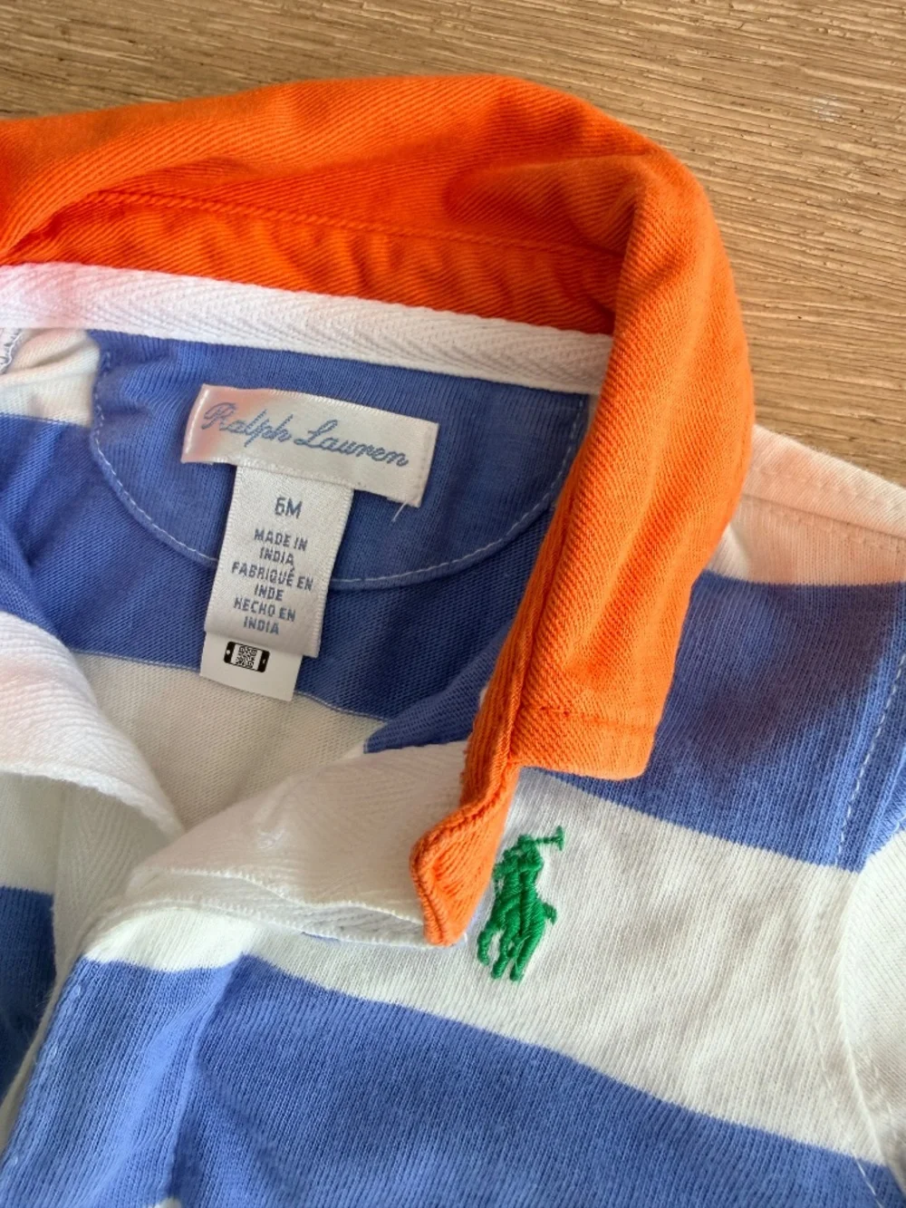 Ralph Lauren Baby Boy Stripe Polo One Piece 6 Mo.